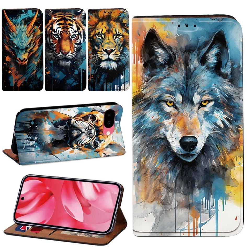 PU Leather Stand Wallet Cover Case For Google Pixel 6/6A/7/7A/8/8 Pro/9/9 Pro/9A - Image 1 of 4