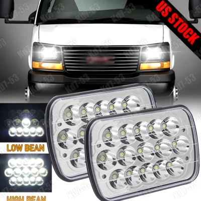 Faros LED 7x6" 5x7"" sellados haz alto/bajo 2 piezas para GMC Savana 1500 2500 3500 Foto 1 de 4