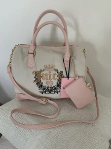 **$30offcode** Juicy Couture Heritage Bowler Bag Pink Handbag Charm Coin purse - Picture 1 of 5