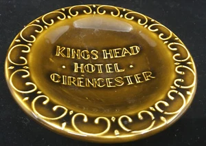 Kings Head Hotel Dish Plate Ashtray England Cirencester Vintage Pottery Souvenir - Picture 1 of 5