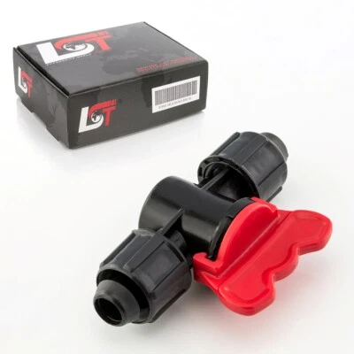 Absperrhahn Kugelhahn PE-Rohr Schlauch für Tropfanlage Gartenbewässerung 16x16mm - Bild 1 von 4