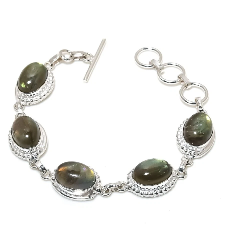 Gemma forma ovale in labradorite fatta a mano in argento sterling 925 misura ... - Immagine 1 di 1