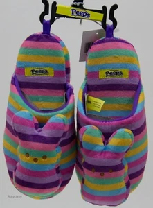 Just Born Peeps Child Kids Striped Bunny Rabbit Soft Slippers Size Large NWT - Picture 1 of 2
