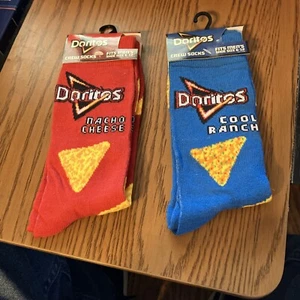 Doritos Socks - 2 PAIRS MENS CREW SOCKS Size 6-12 BRAND NEW WITH TAGS !! - Picture 1 of 7