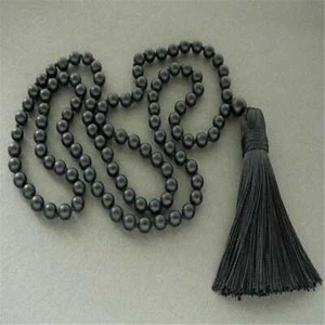 6mm Black Onyx 108 Mala Beads Handmade Tassel Necklace Men Men's - Picture 1 of 8