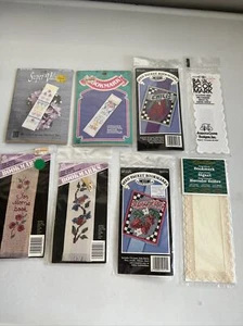 Lot Of Cross Stitch Bookmark Kits 6 Kits And 2 Bookmark Cloth - Picture 1 of 17