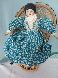 Handcrafted Doll Porcelain Head Hands Feet Arms Old Fashioned Style Dressed - Picture 1 of 4
