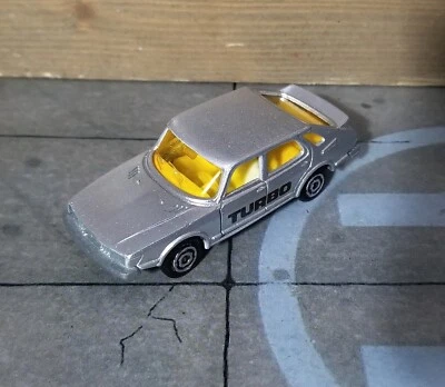 MAJORETTE N°284 SAAB 900 TURBO France1983 Metallic Silver Scala 1:62 RESTAURATA - Immagine 1 di 4