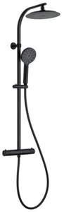 Überkopf Duschsystem Regendusche Brauseset Duschset Thermostat matt schwarz - Bild 1 von 6