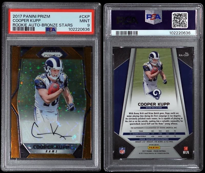2017 Prizm Cooper Kupp Bronze Stars RC Auto PSA 9 POP 3 Only 2 Higher SSP - Image 1 of 3