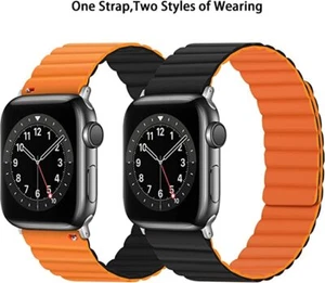 Silikon Magnetarmbänder kompatibel mit Apple Watch Armband 45 mm 44 mm 42 mm P&P - Bild 1 von 13