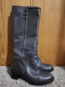 Enzo Angiolini Boots Taupe Pebbled Leather Tall Riding Size 8.5M Women’s EUC - Picture 1 of 14