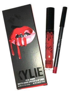 KYLIE JENNER Cosmetics LIP KIT Boss MATTE Red LIQUID LIP AND LINER Lipstick NEW - Picture 1 of 11