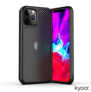 iPhone 12 / 12 Pro Kyoor Case Protection Cell Phone Case Black Carbon Transparent 