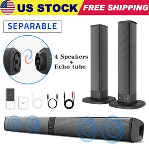 Bluetooth Separable Sound Bars TV Sound Bar Home Theater Subwoofer Soundbar AUX - Picture 1 of 10