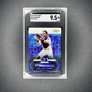2003 Topps Finest Refractor SP #40 Mike Piazza HOF SGC 9.5 Low Pop! NY Mets - Picture 1 of 2