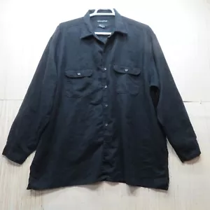 BRUNO SUEDED MICROFIBER BLACK LONG SLEEVE RELAXED FIT BUTTON FRONT SHIRT 3XLTALL - Picture 1 of 9