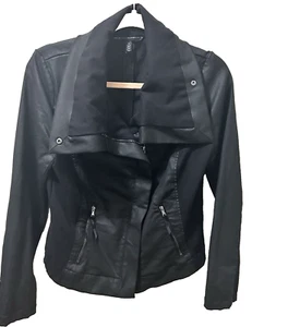 White House Black Market Essential Moto  Jacket, Black, PS Faux Leather - Picture 1 of 6