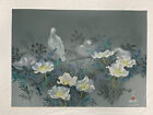 Original David Lee Limited Edition Print “white Bird & Flowers” 214/300