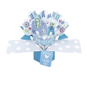 3D Popup Card, New Baby, Welcome to the World Card, Blue, Pink, Unisex
