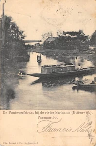 CPA SURINAME / DE PONTEWERFSTRAAT BIJ DE RIVIER SURINAME / BUITENWIJK / PARAMARI - Imagen 1 de 2