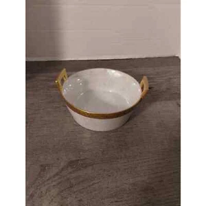 5" D. Phillips Gold and White Pearlized Luster Ware Butter Tub 9/28/27 - Picture 1 of 5