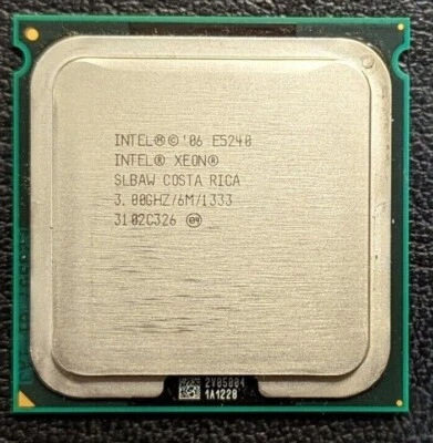 Intel Xeon E5240 Dual core 2 thread LGA771 3.0 Ghz SLBAW - Image 1 of 2