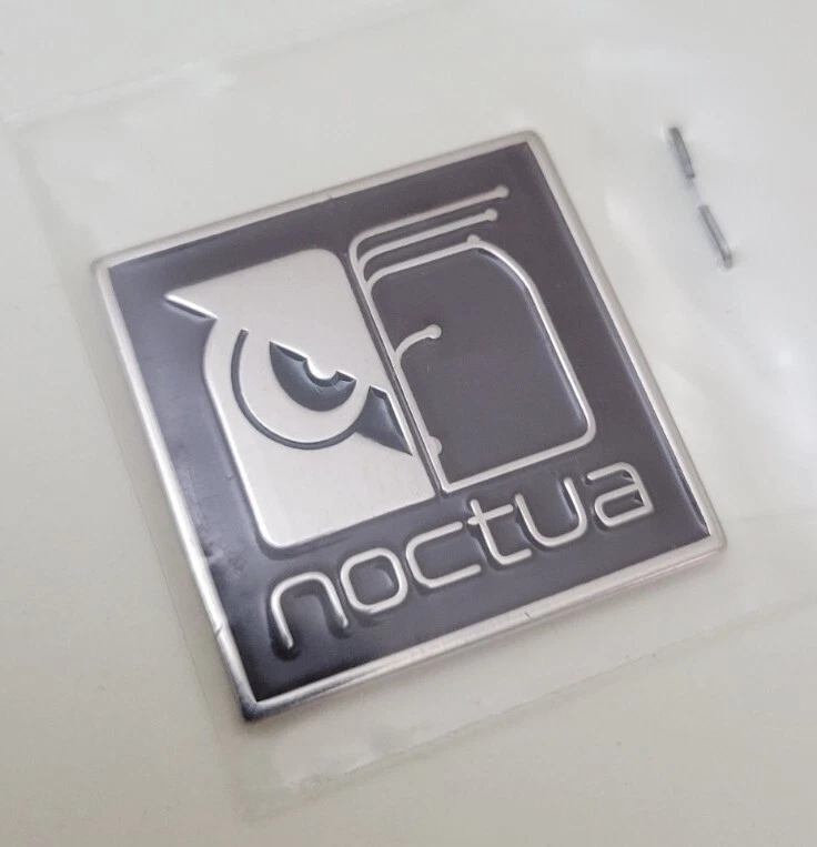 NOCTUA 1" Square Metal Self Adhesive Sticker Case Badge - BRAND NEW - Image 1 of 1