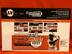 Cheer Card San Francisco SF Giants Authentic Fan Schedule Kuiper New SGA 2014 - Picture 1 of 2