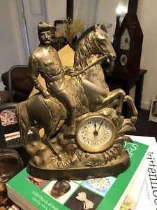 Antique bronze statue clock Theodore Rosevelt. President 1901 1909 - Picture 1 of 10