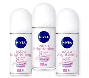 3 Pcs Nivea Extra Whitening Antiperspirant Deodorant Roll On 50ml - Fast Ship - Picture 1 of 6