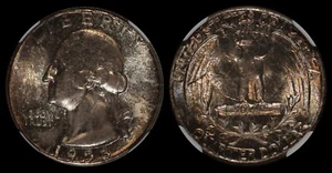 Moneda gema 1958 Washington Quarter NGC MS-66 tono plata losa antigua tipo Estados Unidos - Imagen 1 de 6