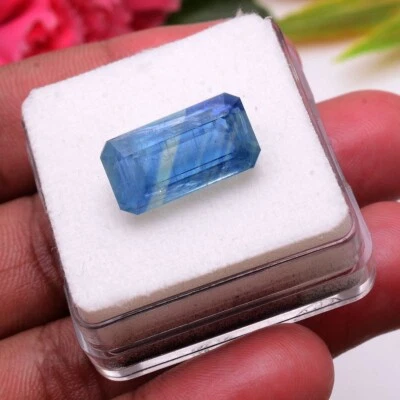 Impresionante piedra preciosa suelta corte cojín 18 mm*9 mm cianita natural sin tratar 14,10 quilates Foto 1 de 4