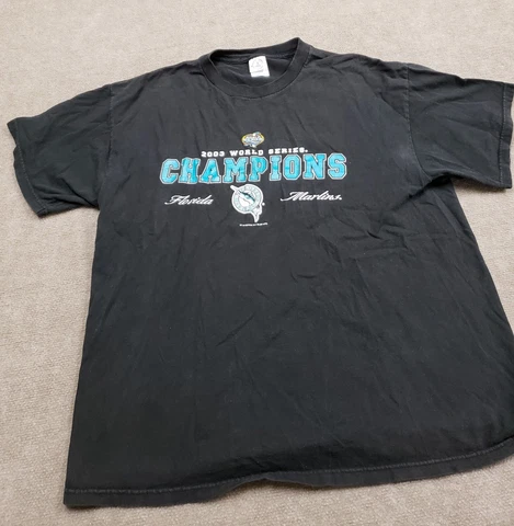 Delta Pro Weight Florida Marlins 2003 World Series Mens Size XL Black T Shirt Cover