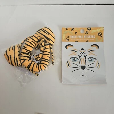 Disfraz de tigre gato grande para niños accesorios de disfraces diadema orejas cola pajarita Foto 1 de 4