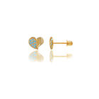 14kt Solid Gold Kids Heart Screwback Stud Earrings