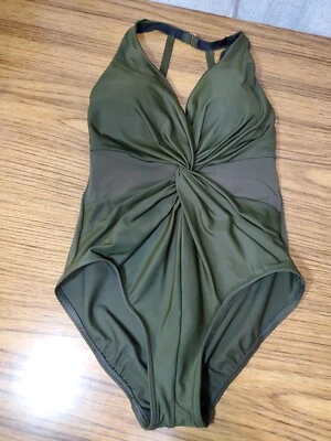 Miraclesuit Wrapture One Piece Swimsuit Size 8 Olive  - Image 1 of 4