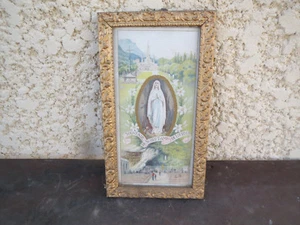 Rahmen Holz Antik Religiös Plakat Christen Souvenir Notre Dame De Schwere - Bild 1 von 1