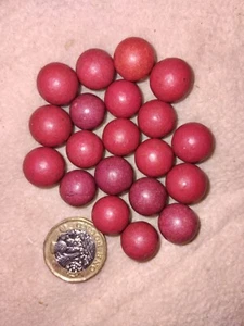 20 Ceramic Appearance Solid Red Marbles - Picture 1 of 2