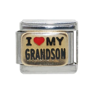 I love my Grandson Gold Italian Charm - passt 9mm Classic Italian Charms - Bild 1 von 1