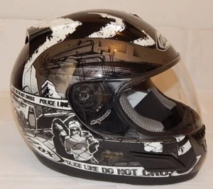 Motorcycle Helmet Zox Thunder R Drk Sil/Blk Bronx Graphic Full Face size X-Large - Picture 1 of 3