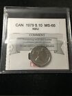 1979  Coin Mart  Graded Canadian,  10  Cent, **MS-66 NBU**.
