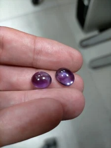 8.64ct Amatistas Naturales 2pcs Púrpura Cabujón Origen Uruguay Sin Tratamientos - Foto 1 di 19