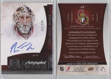 2010-11 Upper Deck The Cup Auto Rookie /199 Robin Lehner #98 Rookie Auto RC