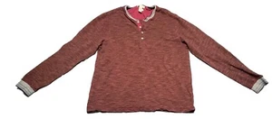 Carbon 2 Cobalt Long Sleeve Henley Shirt Men’s L Burnt Orange Gray Cotton - Picture 1 of 7