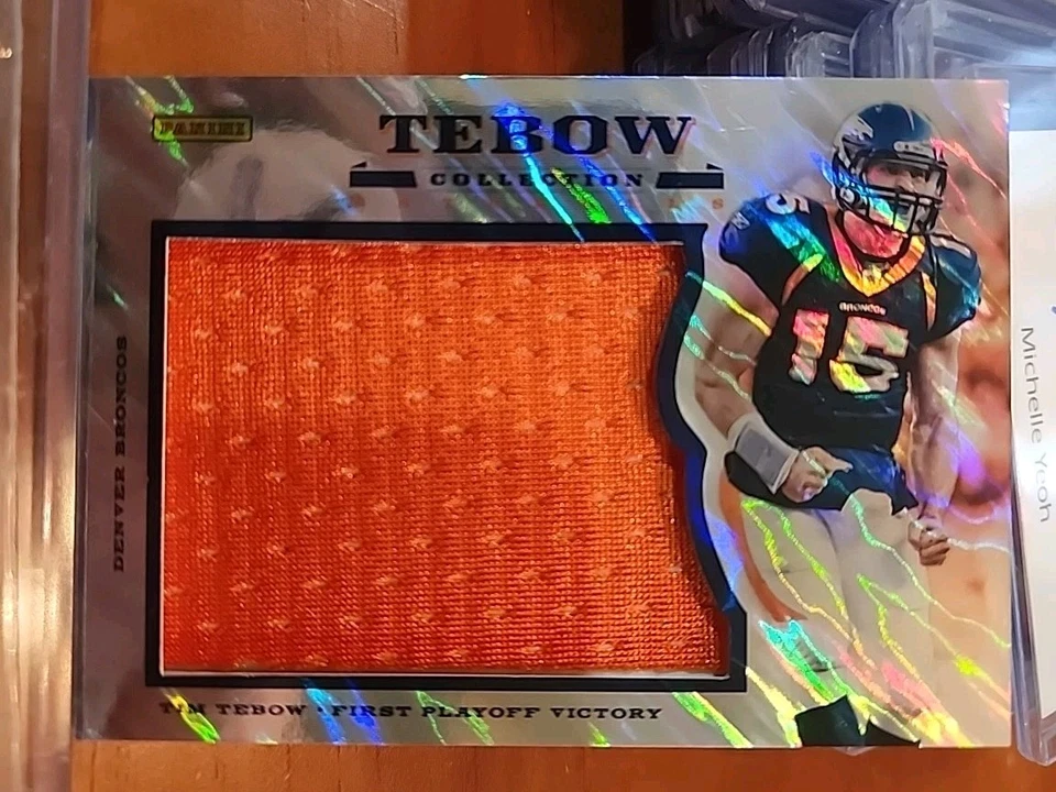 2013 Panini Tebow Collection Materials Tim Tebow #5 Lava Flow Jumbo Jersey Relic - Image 1 of 1