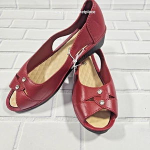 Modische Damenschuhe Slipper offene Zehenpartie US-Größe 8,5 (39) burgunderrot/dunkelrot Gummi - Bild 1 von 10