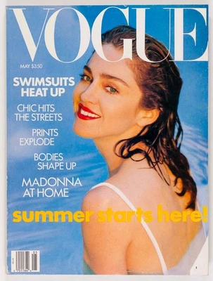 Madonna CLAUDIA SCHIFFER Stephanie Seymour VOGUE May 1989 CINDY CRAWFORD vtg US - Image 1 of 4