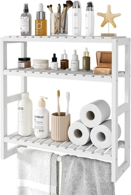 Over The Toilet Storage Bathroom Shelves Wall Mounted 3 Tier Space Saver Corner - Image 1 of 4