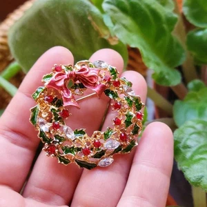 Neue Weihnachtskranz Brosche Anstecknadel - Bild 1 von 4